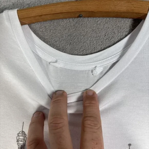 Love and Lace Women’s Size M‎ Parisian Graphic T-Shirt Pink Puff Organza Sleeves - Picture 9 of 14